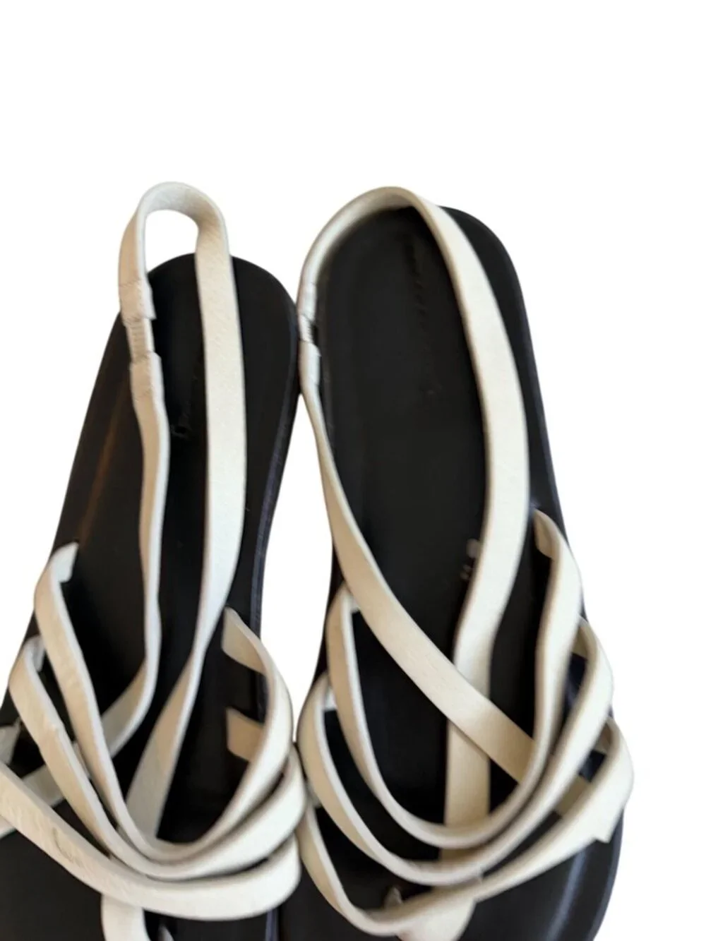 THE ROW Line White Leather Sandals Size 39 / US 9